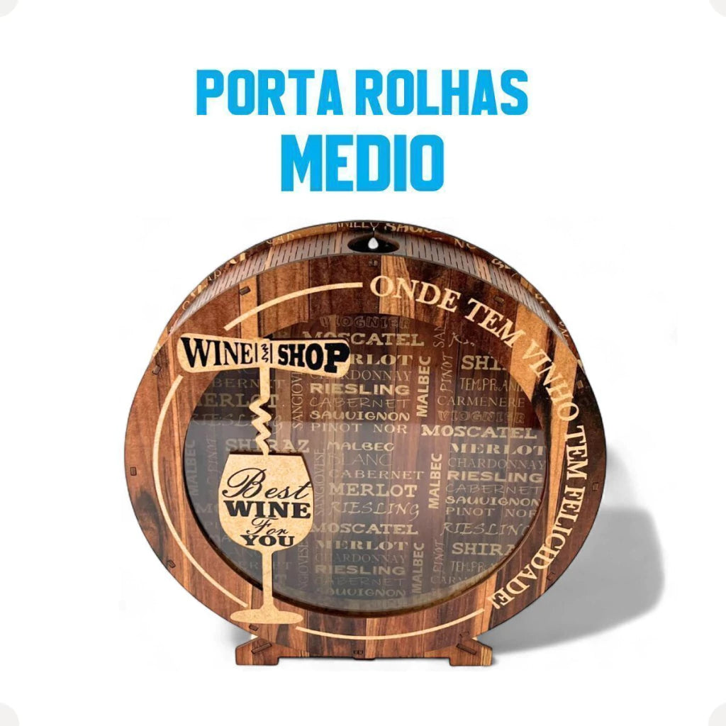 Porta-Rolhas Redondo em MDF