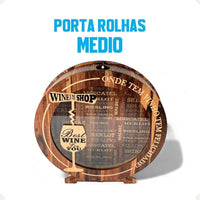 Porta-Rolhas Redondo em MDF