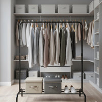 Arara Cabideiro para Roupas em Aço com Sapateira Reforçada