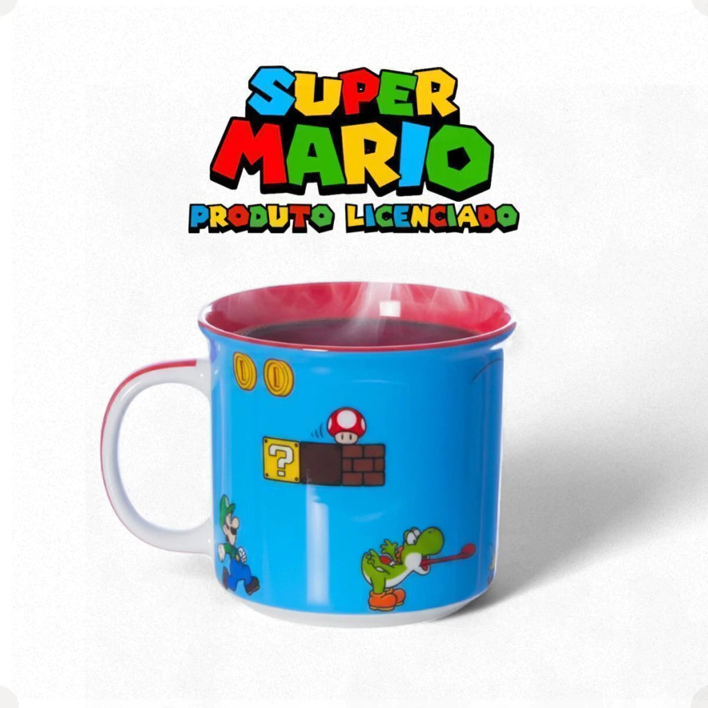 Caneca Tom Super Mario Azul em Cerâmica – 350 ml