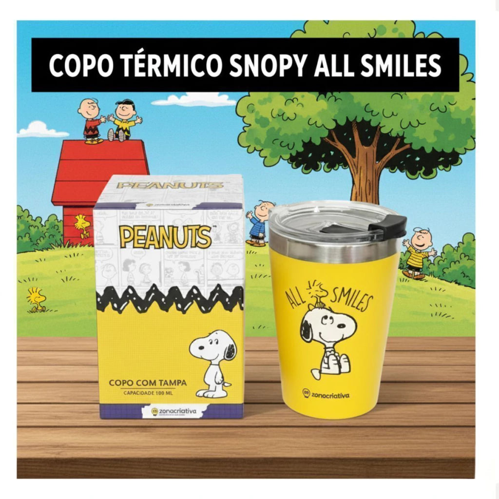 Copo de Viagem Snap com Tampa Snoopy Core – 300 ml