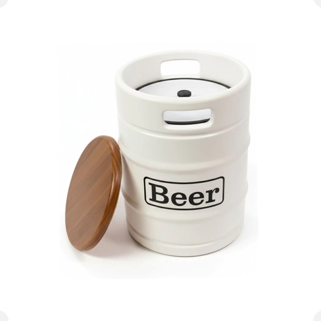 Barril Cooler Banco Branco com Tampa Marrom