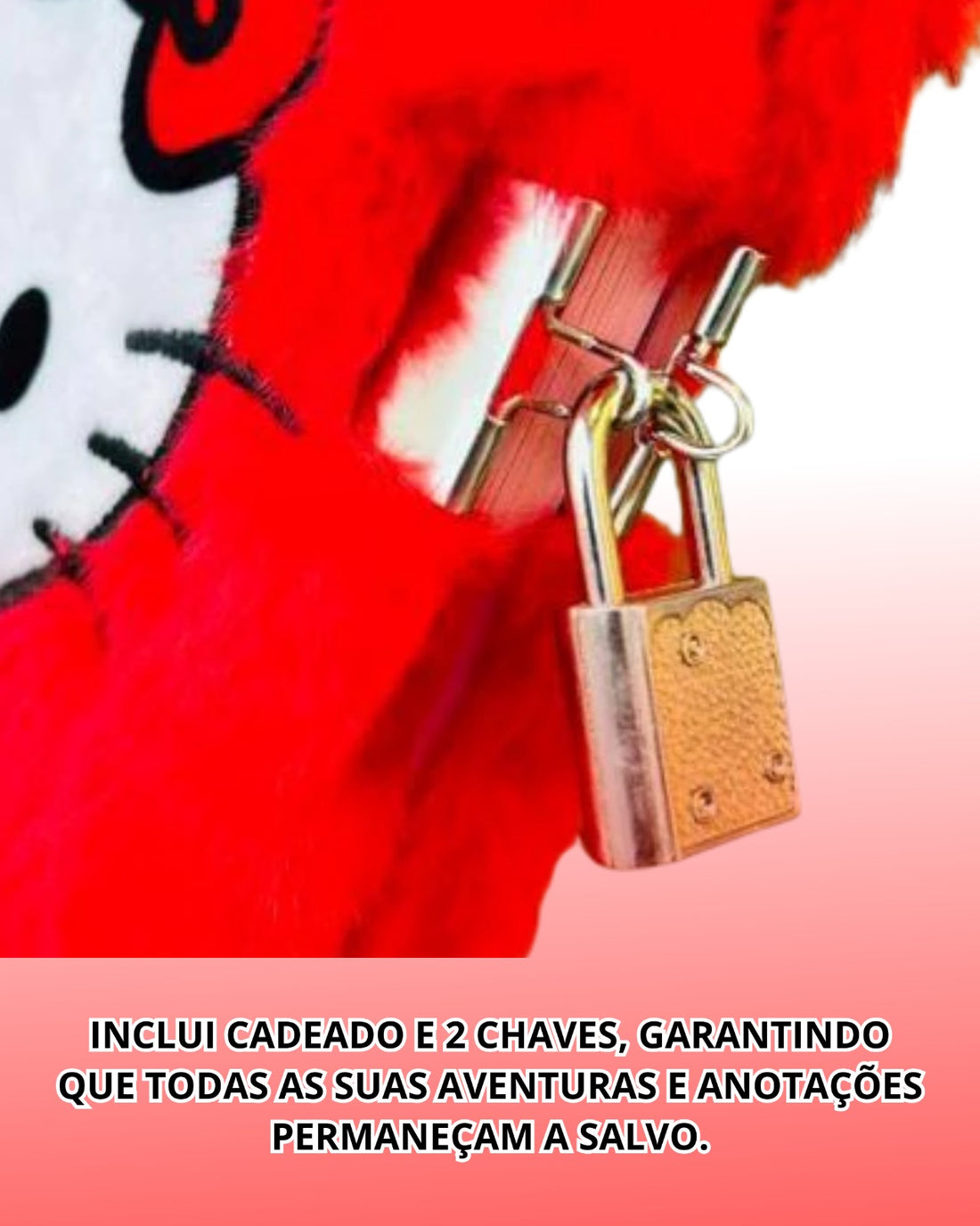 Caderno de Pelúcia com Cadeado A5 80fls Hello Kitty