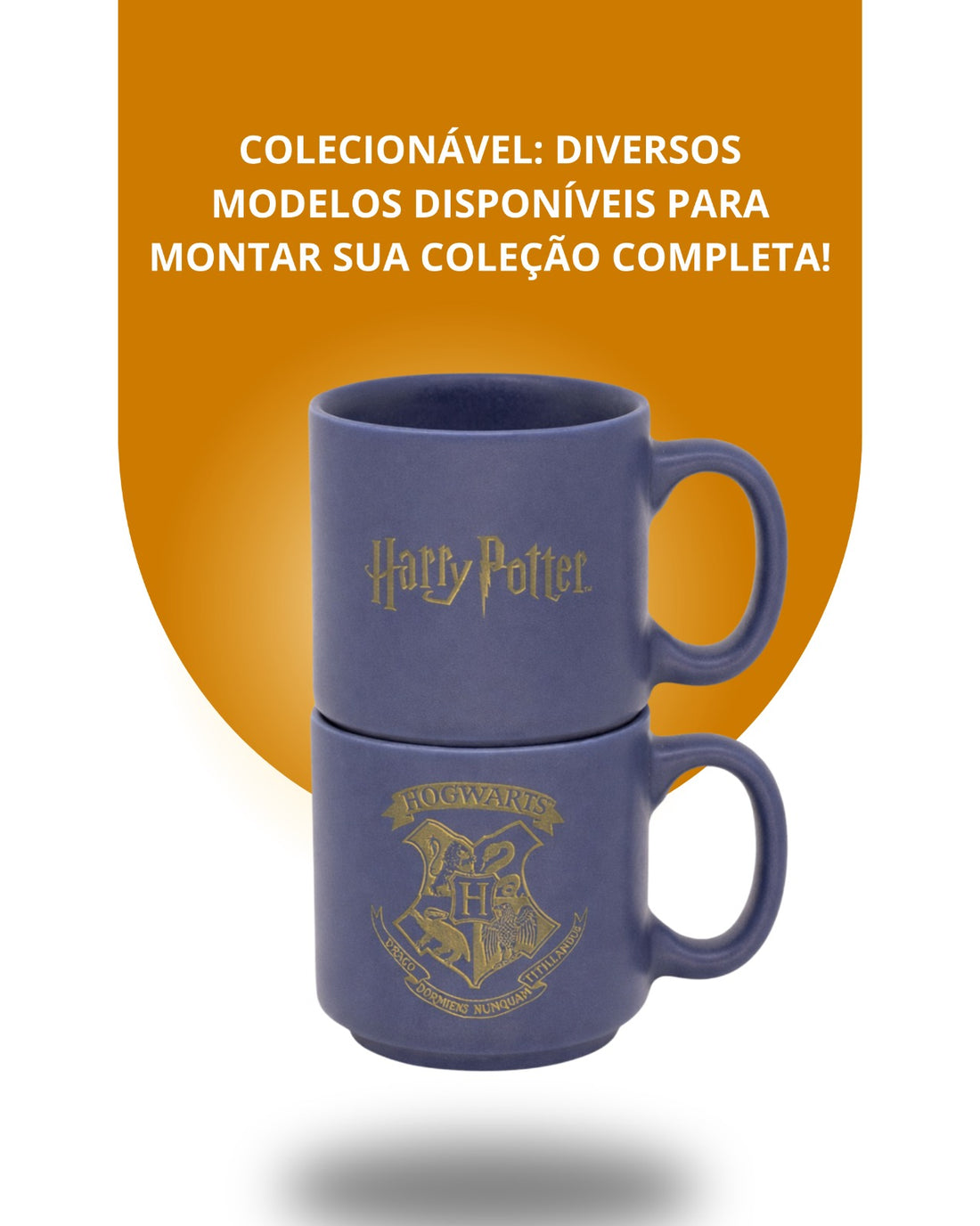 Caneca Mini Tina Cerâmica 100ml Brasão Hogwarts