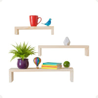 Conjunto de Prateleiras em Madeira Pinus – 3 Peças