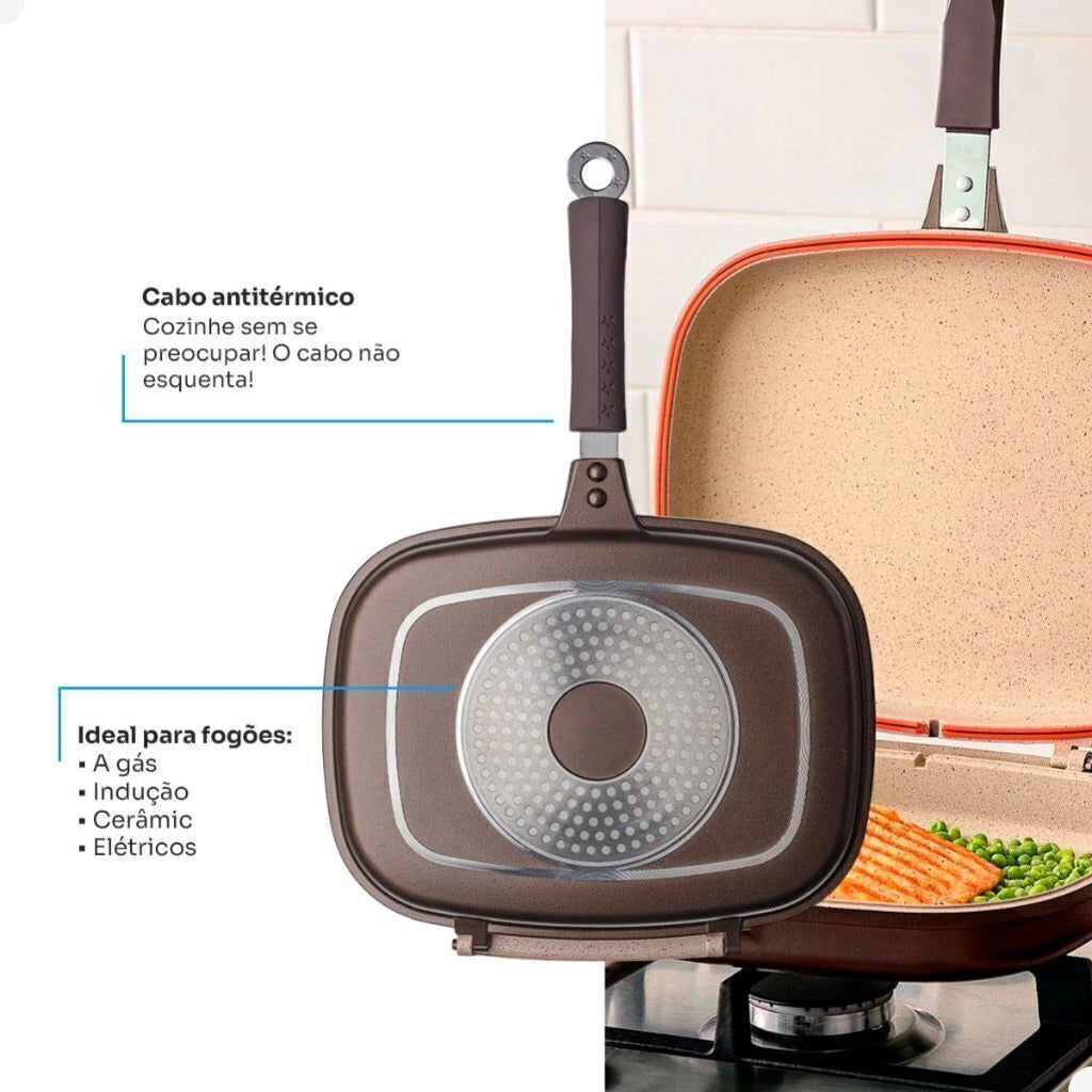Grill Duplo Belga MTA com Revestimento Ceramic Antiaderente