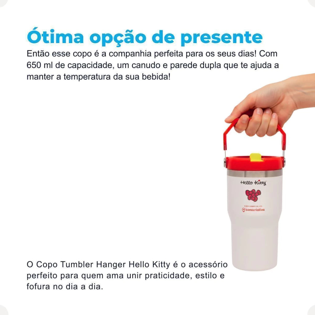 Copo Térmico Tumbler Hanger Hello Kitty – 650 ml