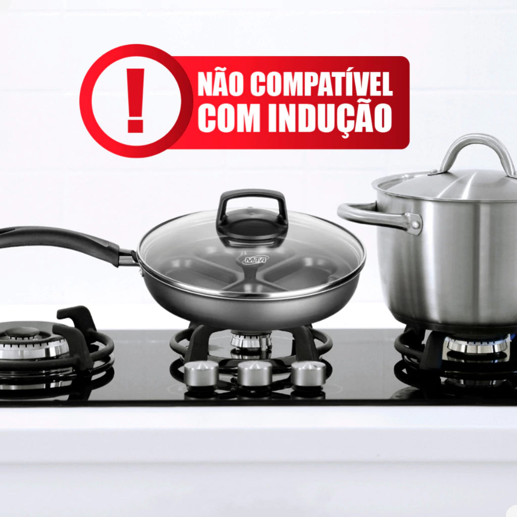 Frigideira Antiaderente MTA Grafite 22 cm com Molde para Ovo Coração