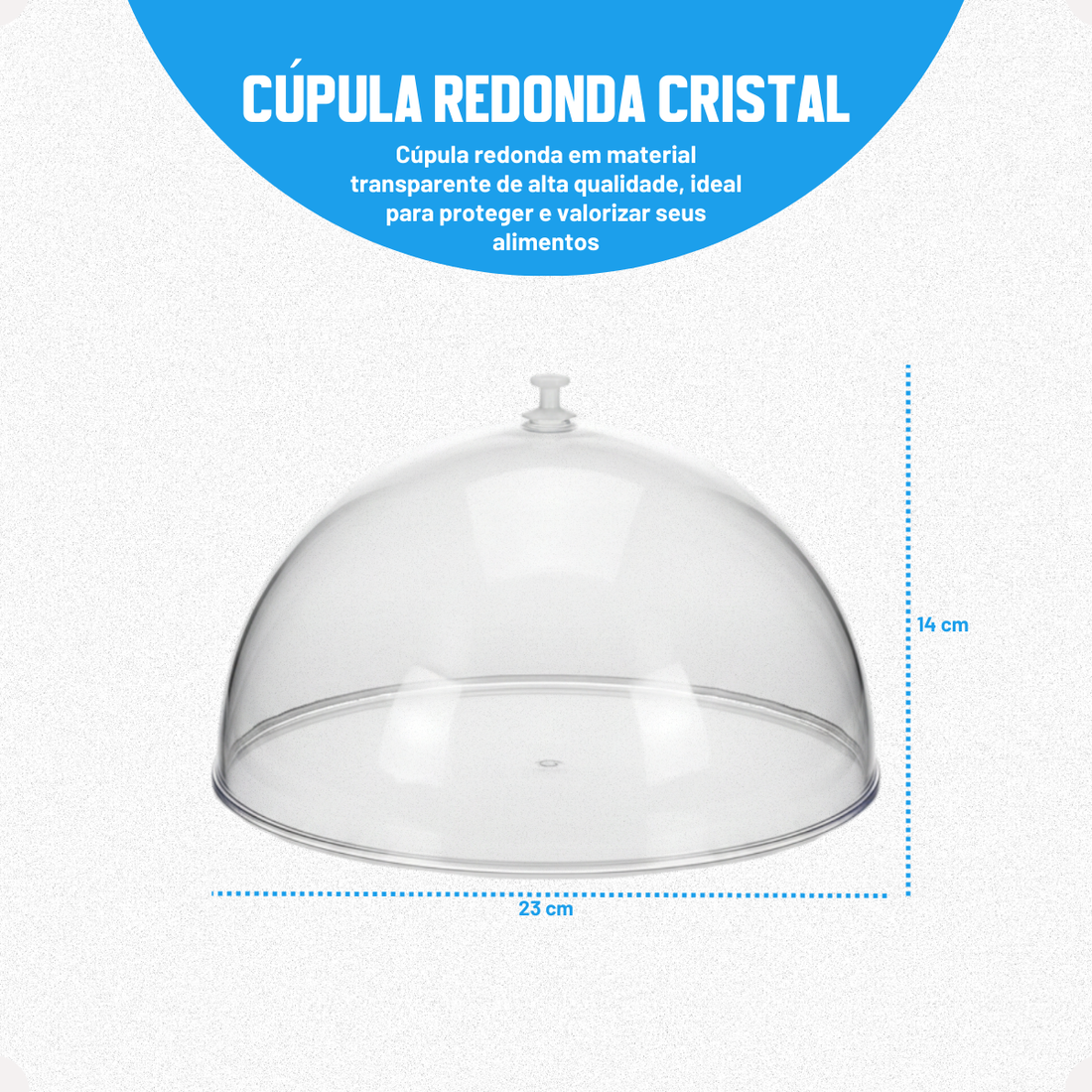 Kit Cúpula Redonda Média 23cm Cristal + Conjunto Porta Copos Cristal com 7 Peças