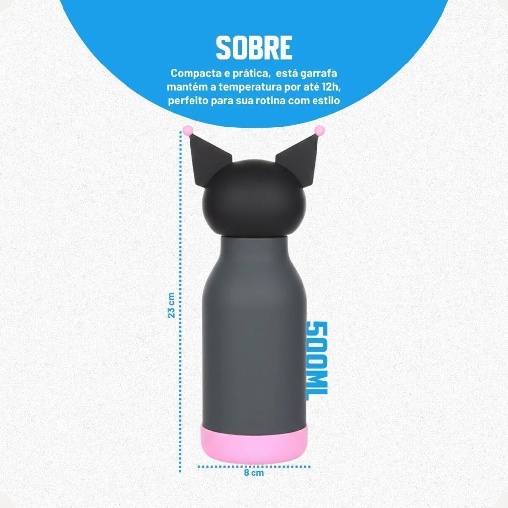 Garrafa Térmica Funny Kuromi – 500 ml