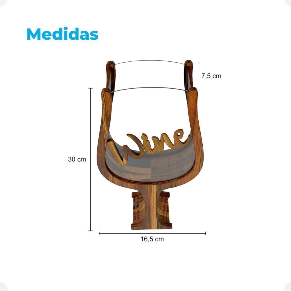 Porta-Rolhas em Formato de Taça em MDF – P