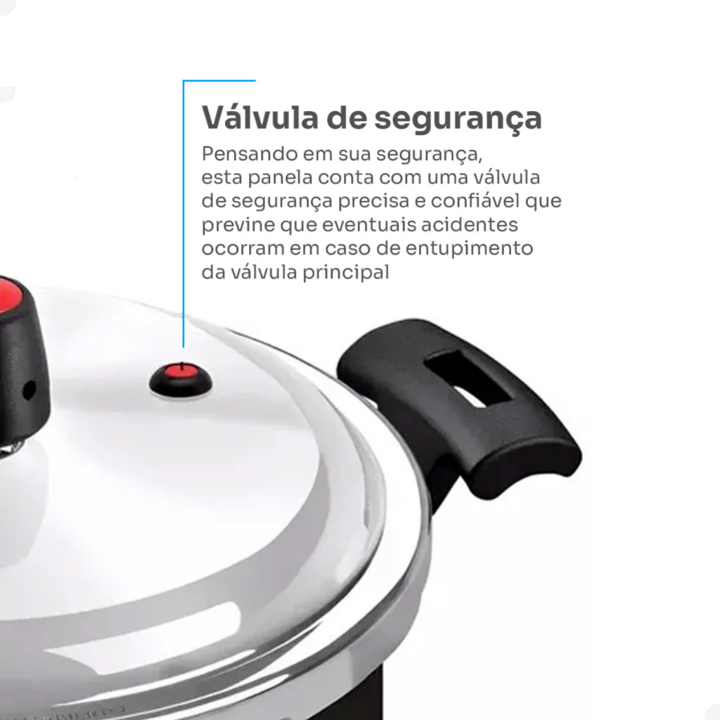 Panela de Pressão Panelux 4,5 L Antiaderente por Dentro e por Fora – Preta