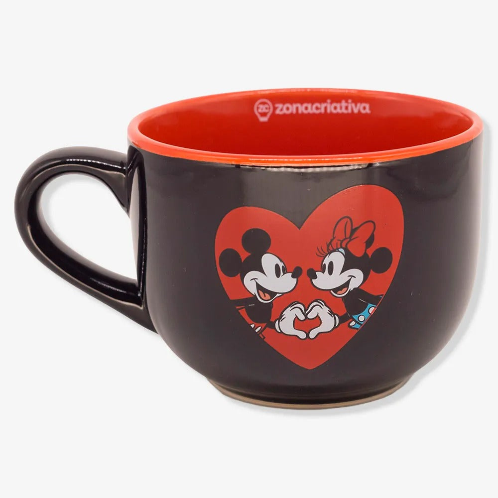 Caneca Bobby Cerâmica 500ml Mickey e Minnie Namorados