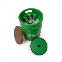 Barril Cooler Banco Verde com Tampa Marrom