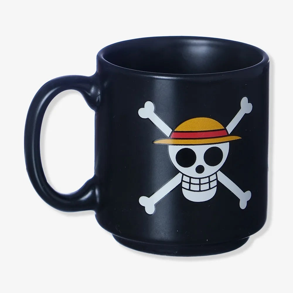 Caneca Mini Tina Cerâmica 100ml Luffy Skull Preta