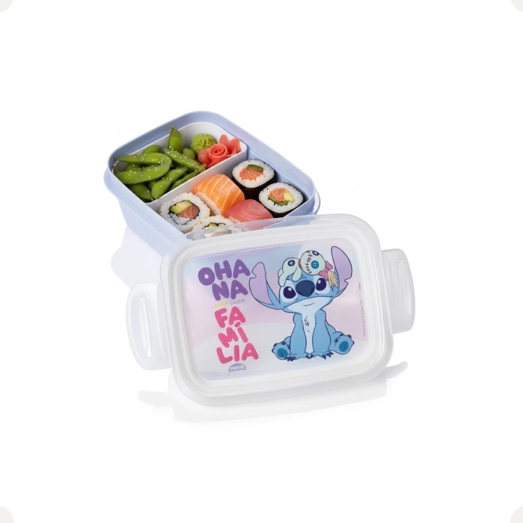 Marmita Hermética Stitch Ohana com Trava – 630 ml