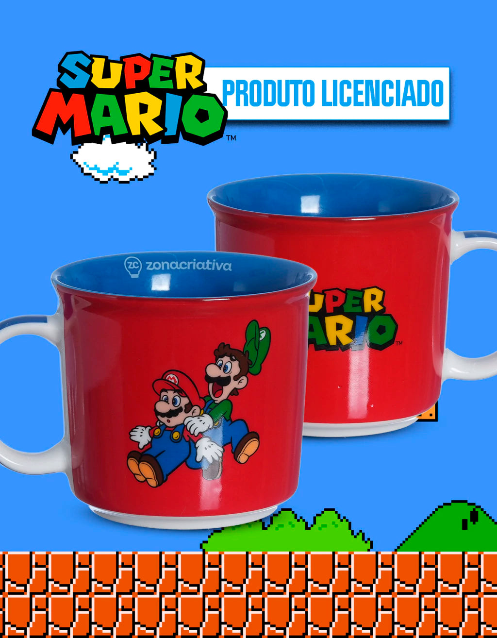 Caneca Tom Super Mario em Cerâmica – 350 ml