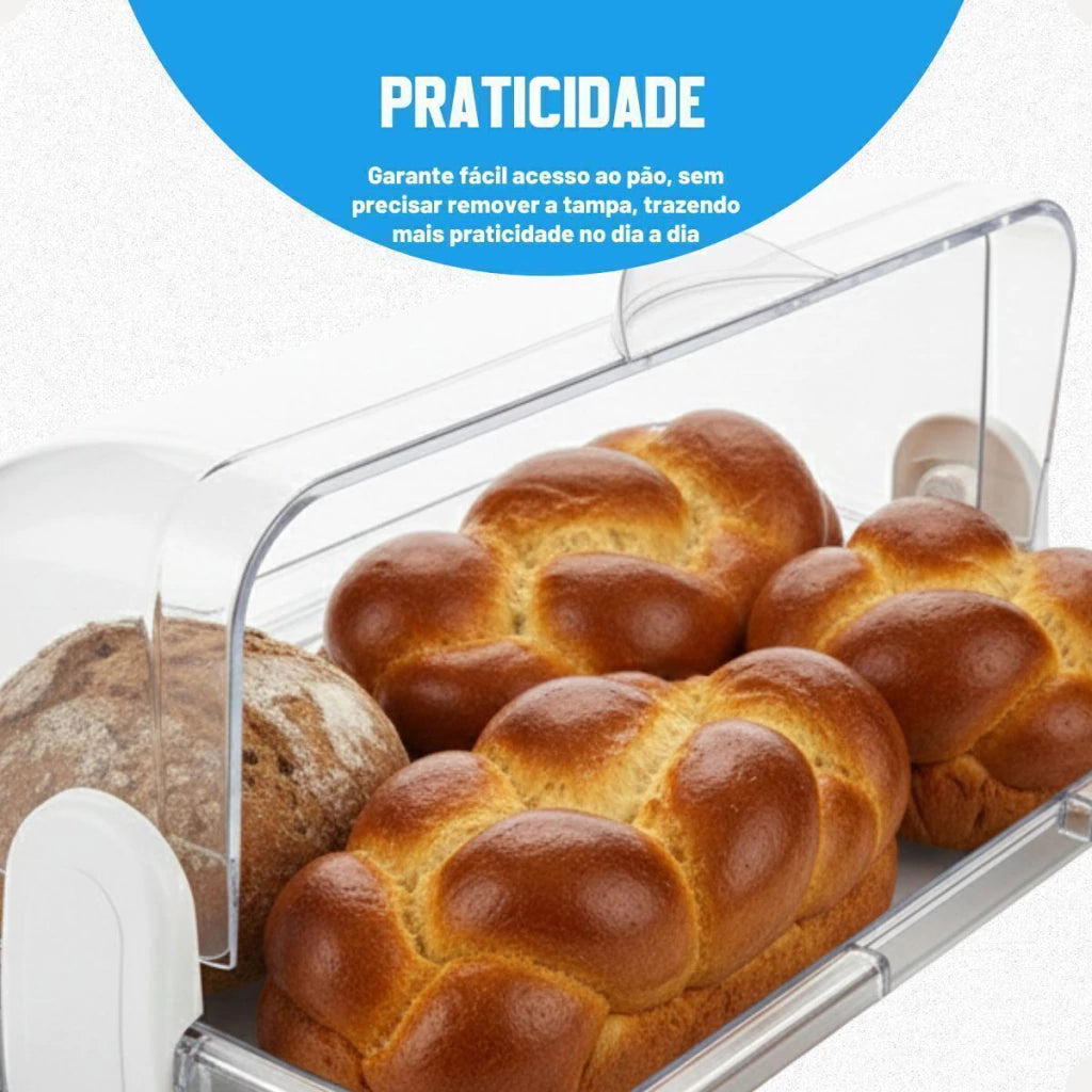 Porta-Pão Cristal com Tampa Basculante