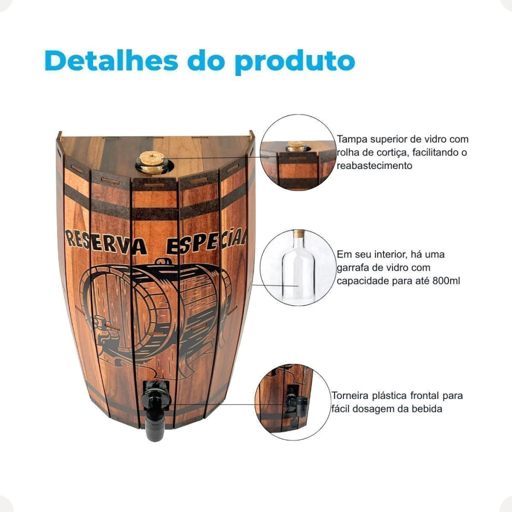 Pingômetro em Formato de Barril em MDF