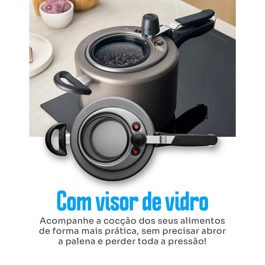 Panela de Pressão MTA 4,5 L Antiaderente em Alumínio – Grafite
