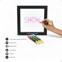 Luminária Quadro Lousa Neon com 3 Canetas