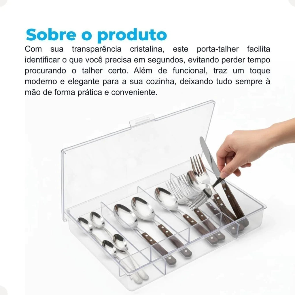Porta-Talheres com Tampa de Cristal