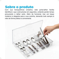 Porta-Talheres com Tampa de Cristal