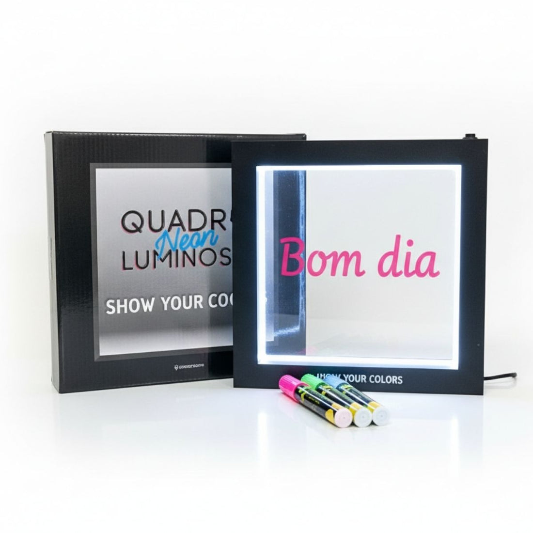 Luminária Quadro Lousa Neon Com 3 Canetas