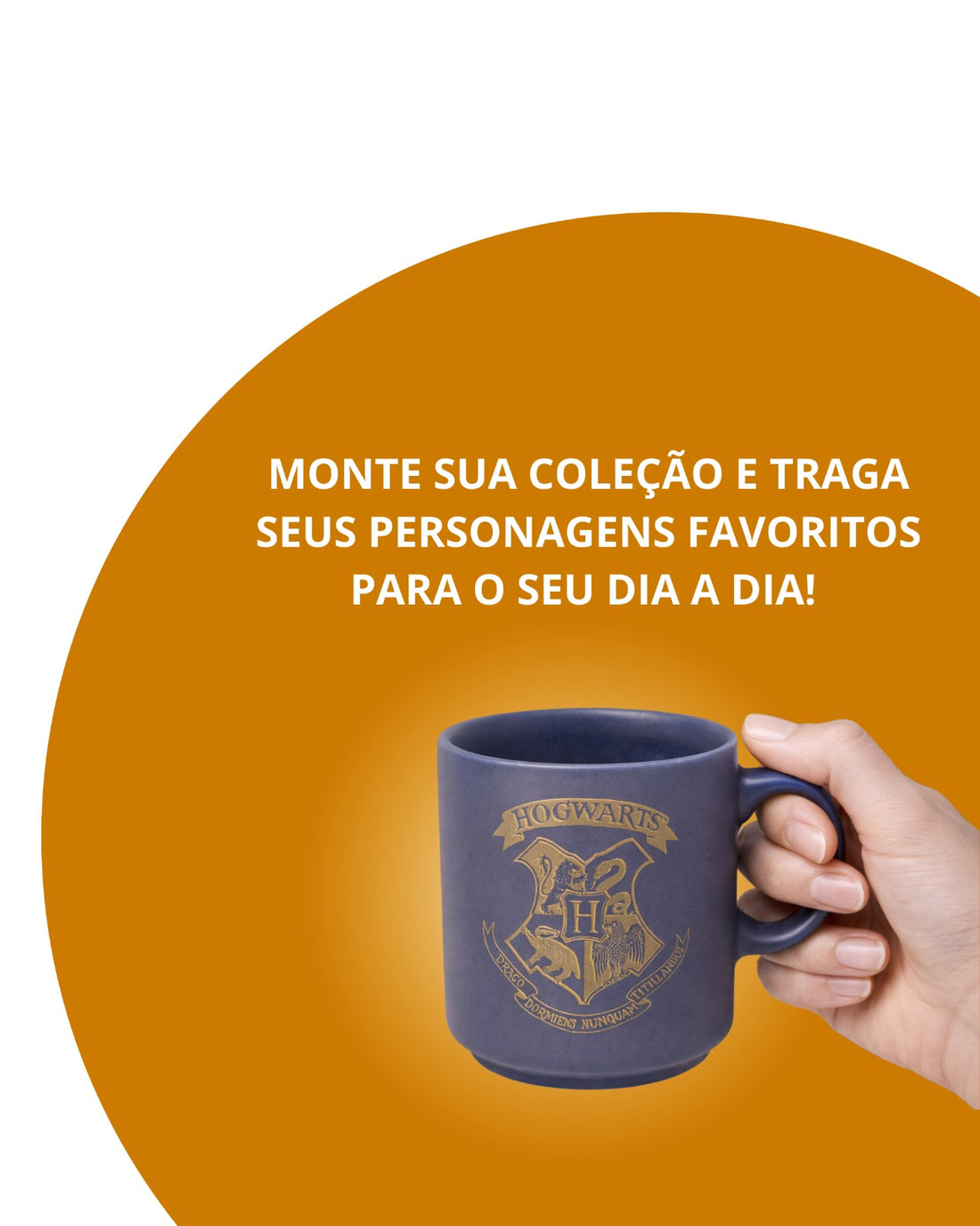 Caneca Mini Tina Cerâmica 100ml Brasão Hogwarts
