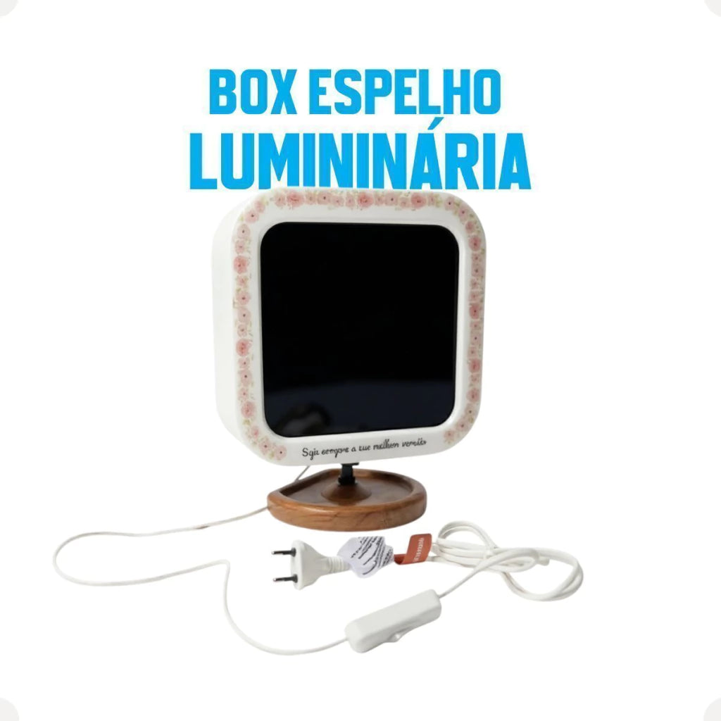 Box Espelho com Luminária Natural Decorfun