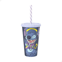 Copo com Tampa e Canudo Stitch – 500 ml (Sortido)