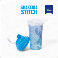 Copo Shakeira de Plástico com Tampa Rosca e Misturador Stitch – 580 ml