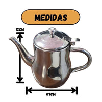 Mini Bule em Aço Inox com Tampa e Alça Fixa – 420 ml