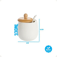 Açucareiro Cerâmica Oasis com Colher e Tampa 360ml