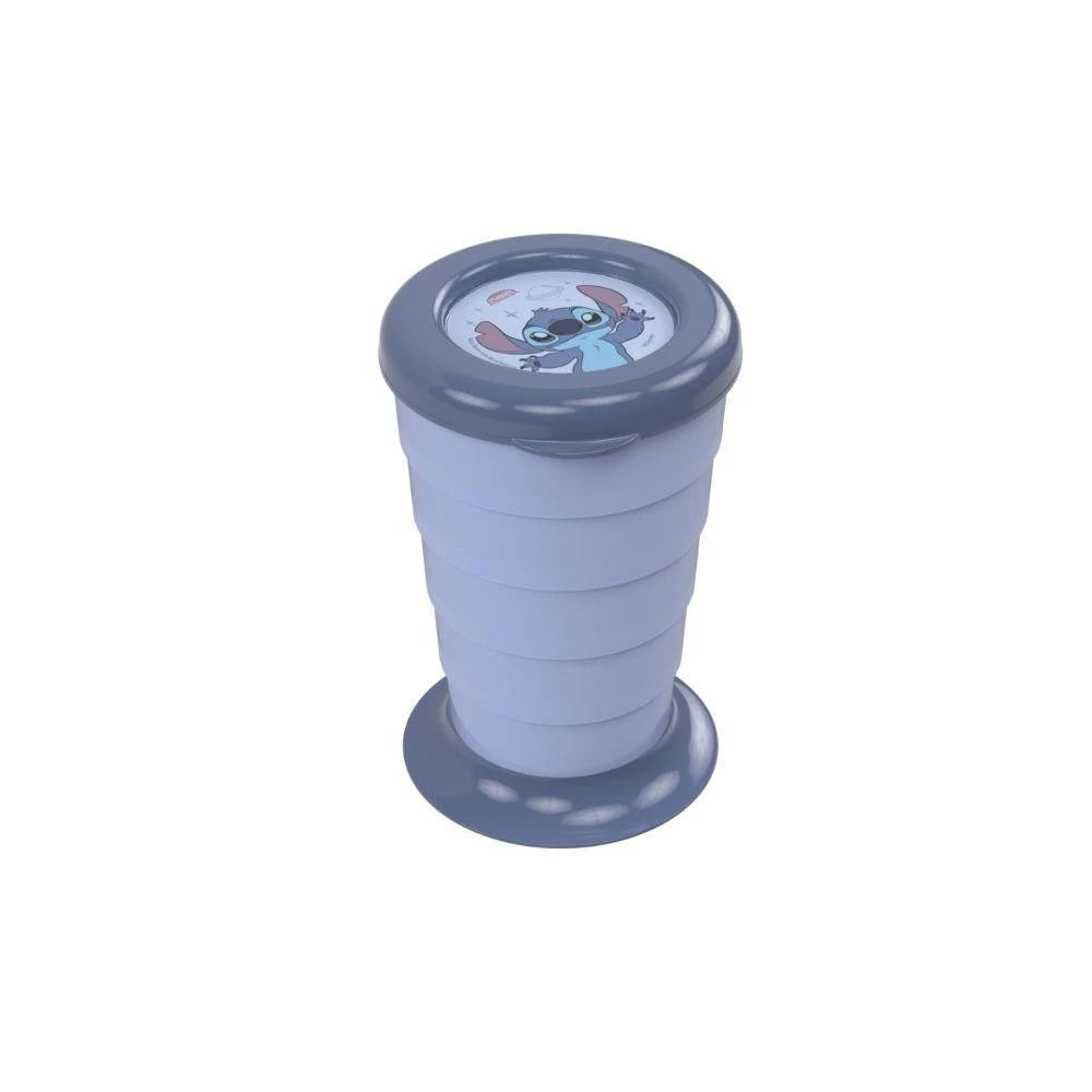 Copo Plástico Dobrável com Tampa Stitch – 330 ml