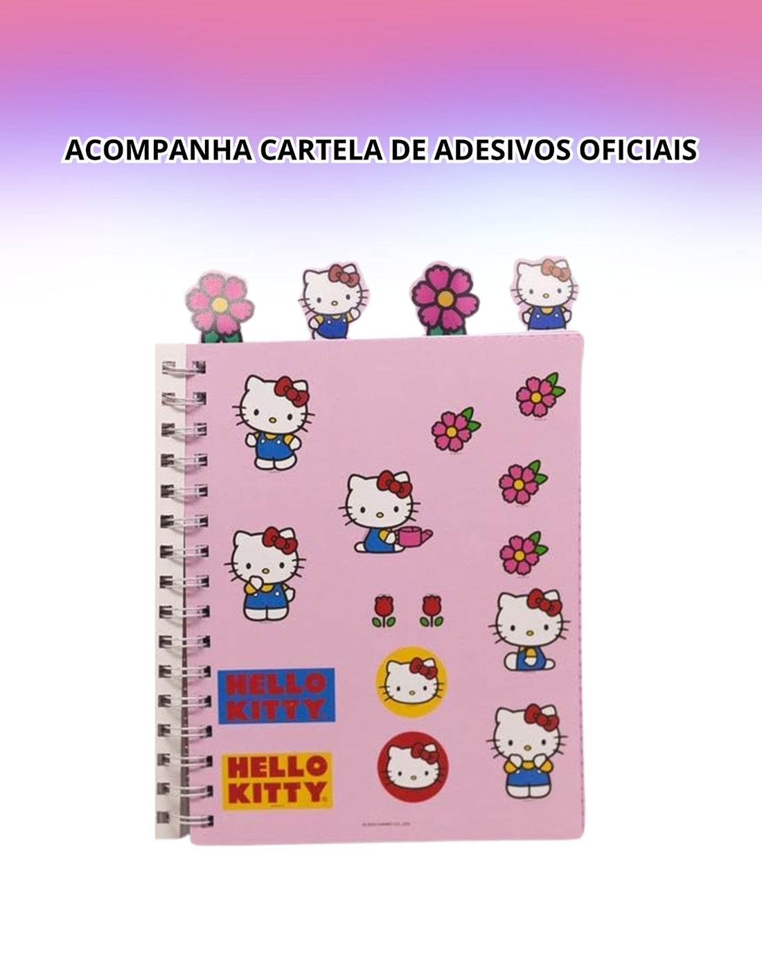 Caderno Pocket com Divisória 24x17,5cm 80fls Hello Kitty