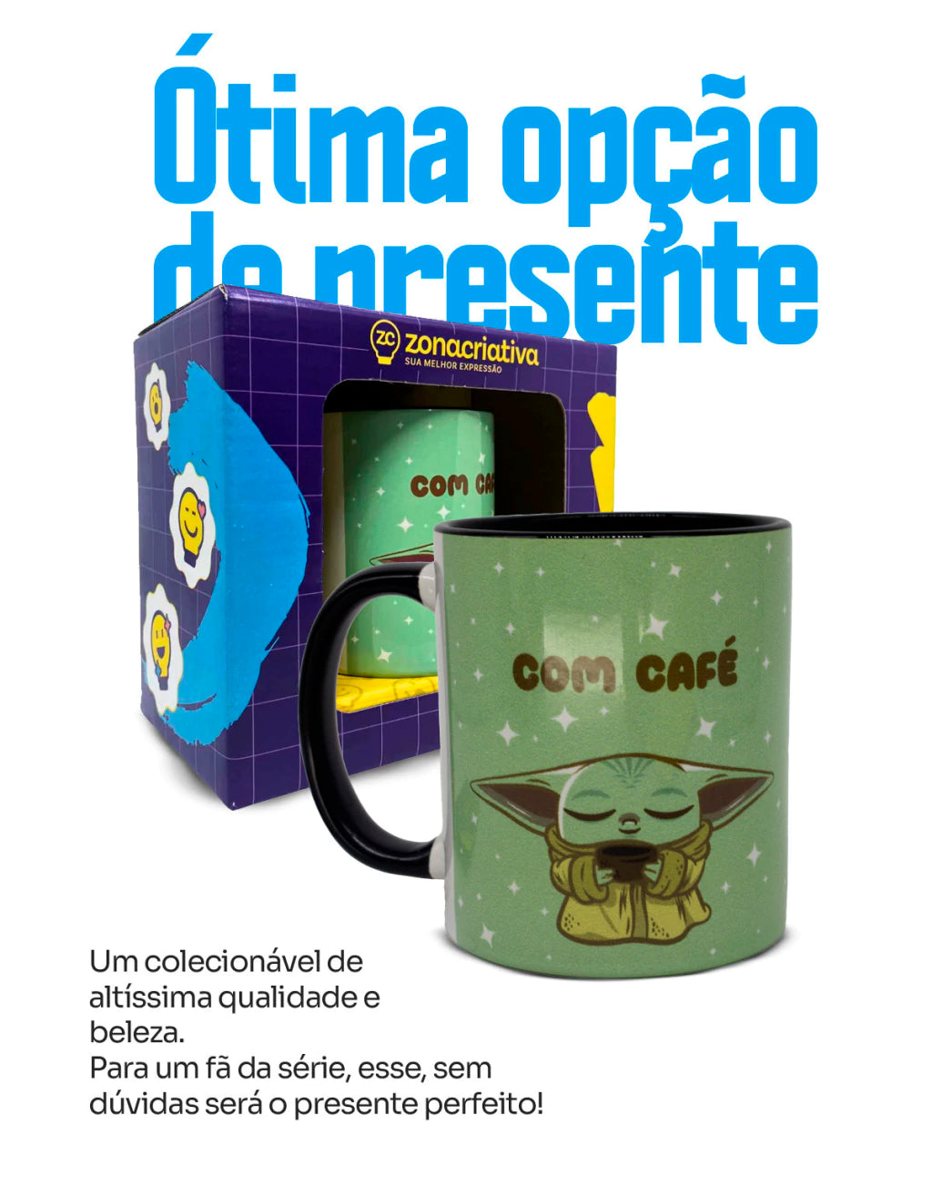 Caneca Pop Baby Yoda em Cerâmica – 350 ml