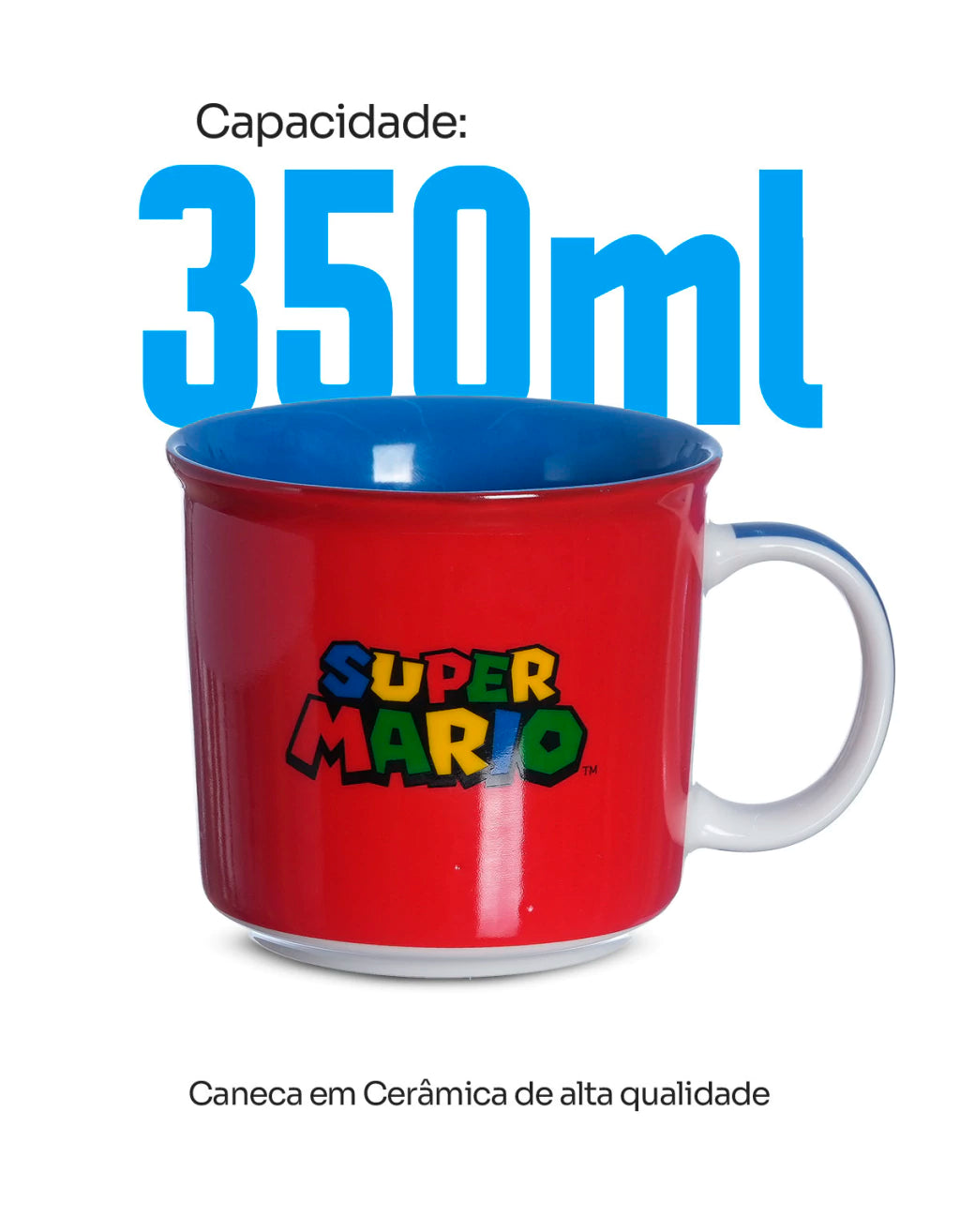 Caneca Tom Super Mario em Cerâmica – 350 ml