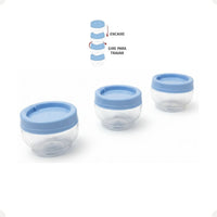 Kit Porta Condimentos Gire Trave 155ml 3 Peças Azul Claro