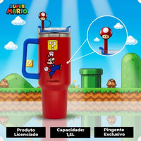 Canecão Térmico Tumbler Super Mario com Pingente – 1,15 L
