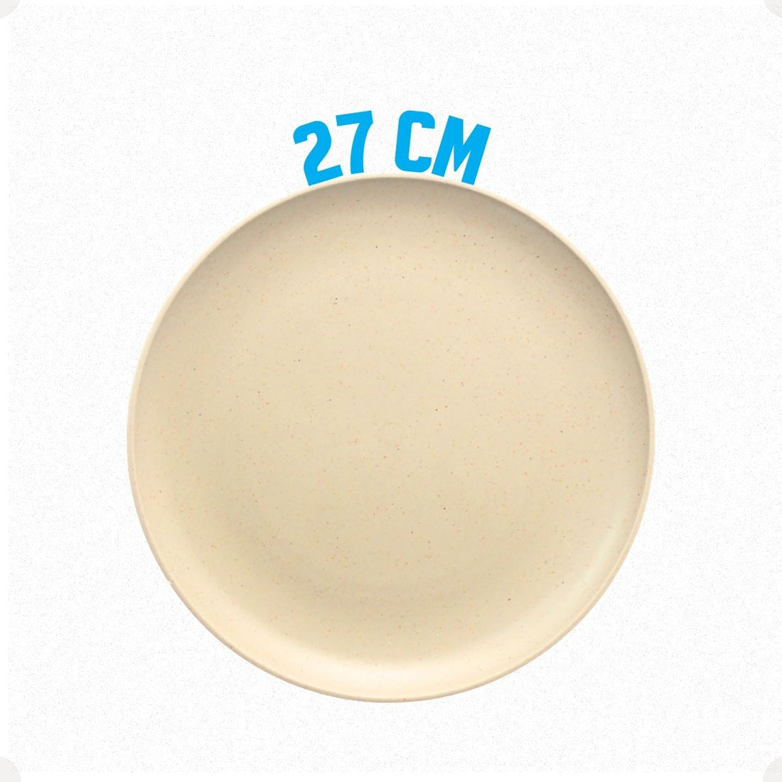 Kit Mesa Posta Fibra de Bambu Bowl 600ml + Prato 20cm + Prato 27cm Bege