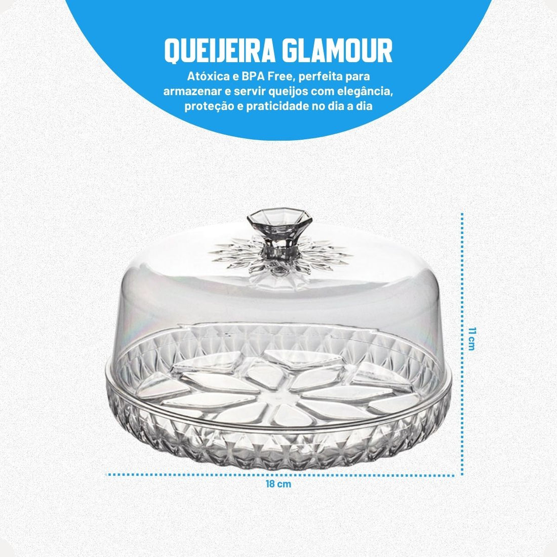 Kit Glamour Jarra 2L + Queijeira + Mantegueira + Boleira Baixa