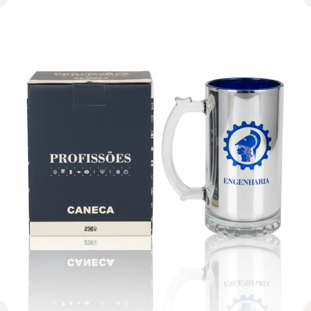 Caneca de Chopp Eletrostática Profissões Engenharia – 450 ml