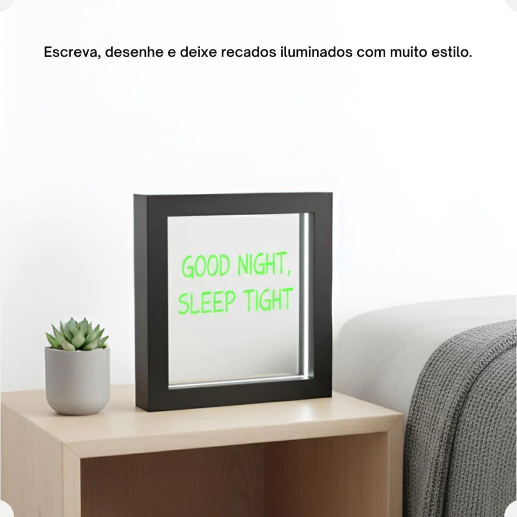 Luminária Quadro Lousa Neon com 3 Canetas