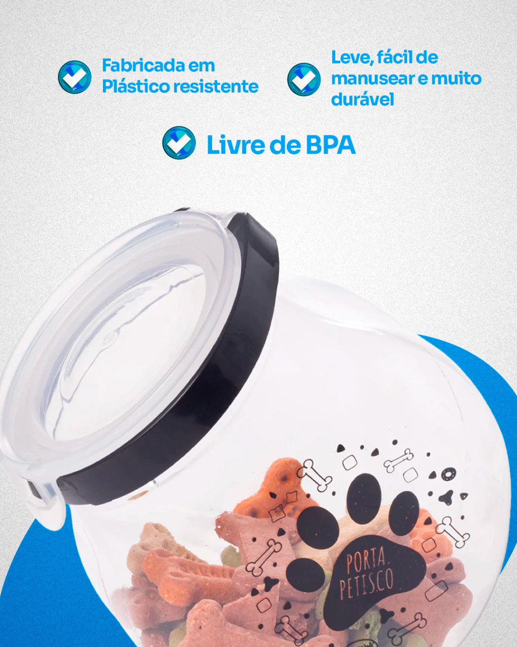 Porta-Petiscos 1,5 L com Tampa Vedada