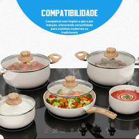 Conjunto de Panelas Cairo Hauskraft 5 Peças em Cerâmica Antiaderente
