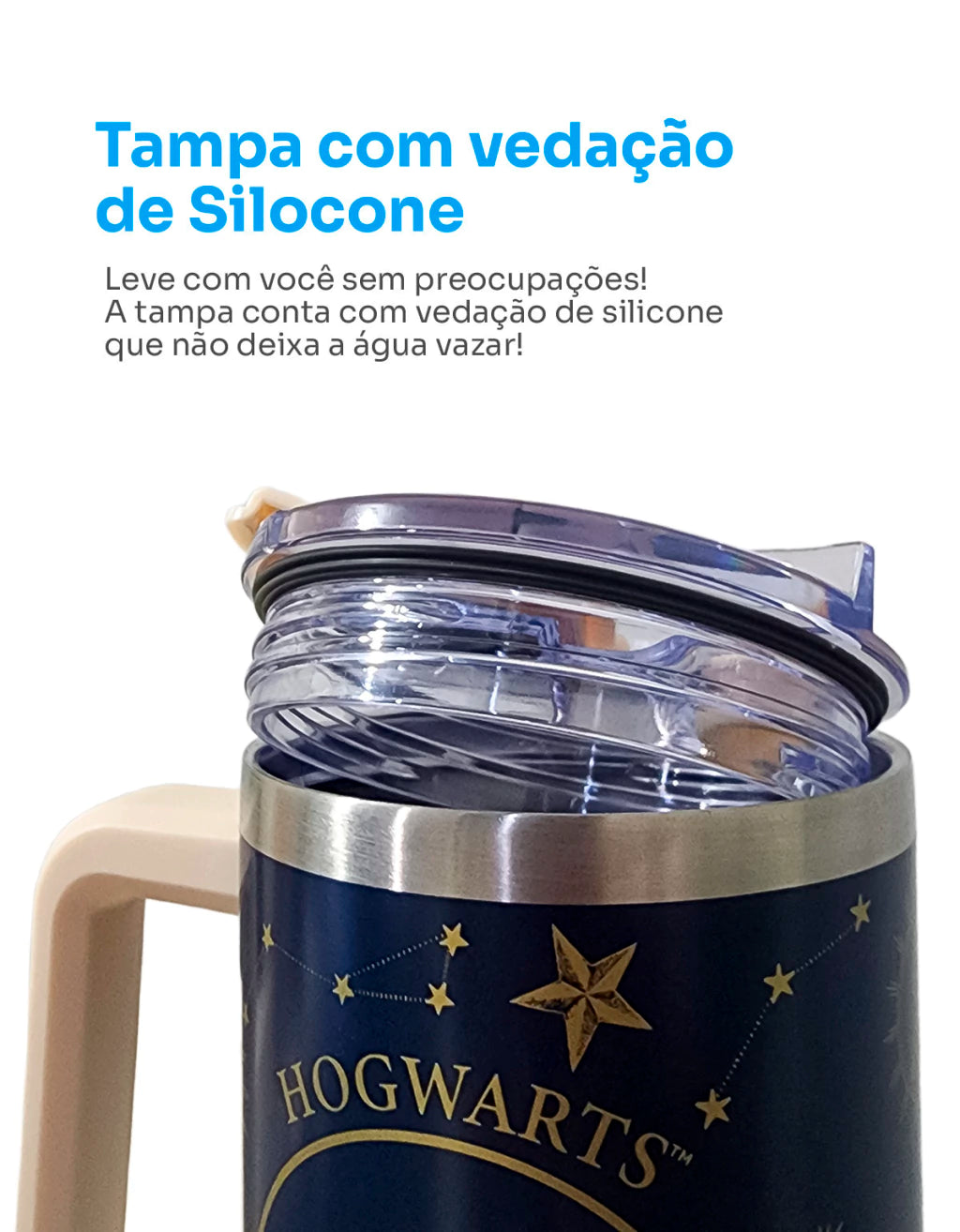 Canecão Térmico Tumbler Hogwarts com Pingente – 1,15 L