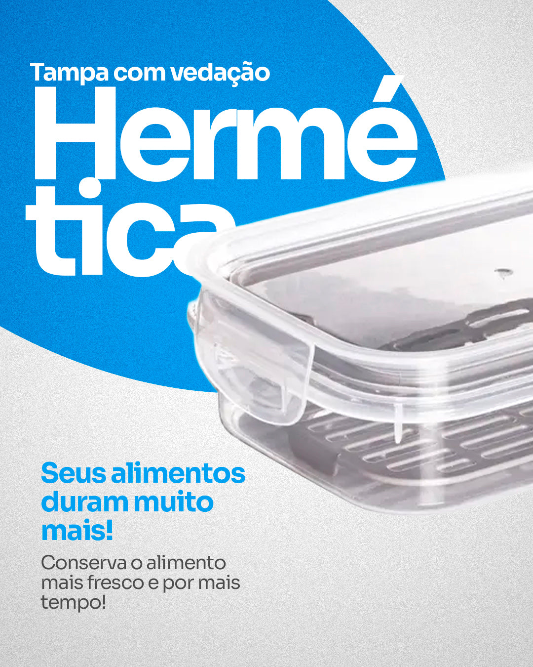 Pote Hermético Trava Mais com Escorredor 500ml