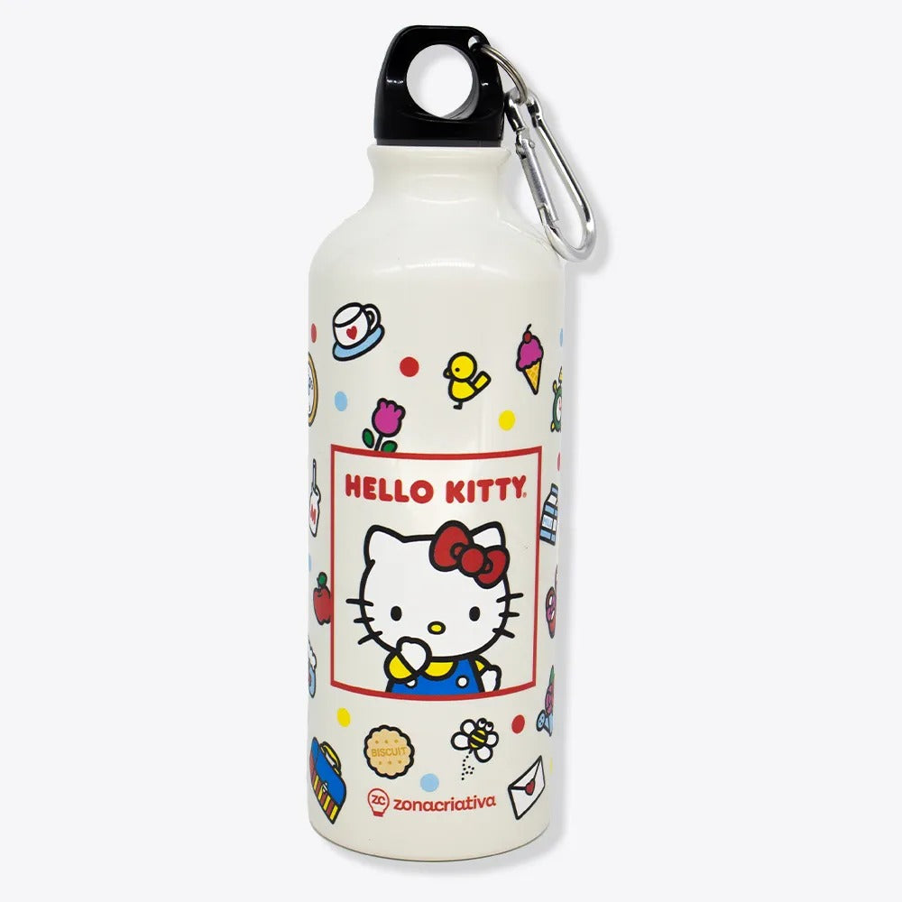 Garrafa de Alumínio com Mosquetão 500ml Hello Kitty