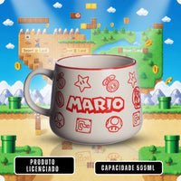 Caneca Moma Cerâmica 500ml Super Mario